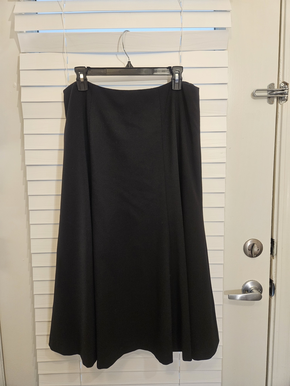 Lauren Ralph Lauren Black Wool Blend A-Line Midi Skirt Dark Academia Sz 12 - Picture 3 of 8